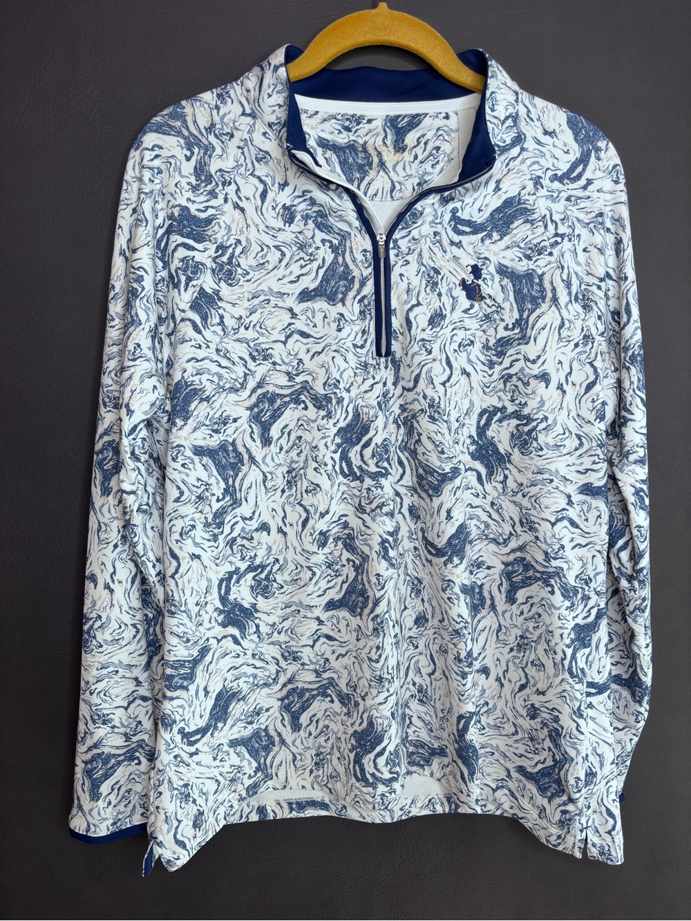 Peter Millar Women’s Large Quarter Zip Golf Pullover Blue White
